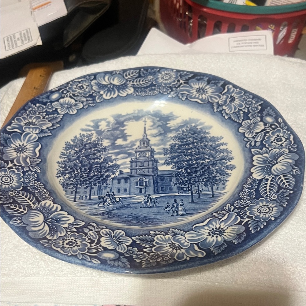 Vintage Blue and White Plate